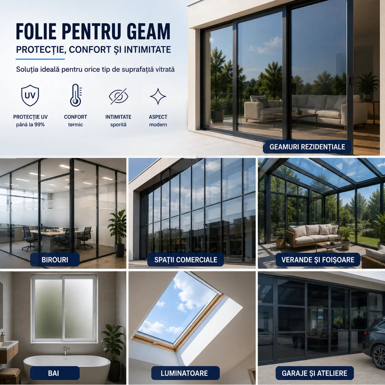 MirrorGuard™ Folie Oglindă Autoadezivă pentru Intimitate și Protecție UV, 45×200 cm