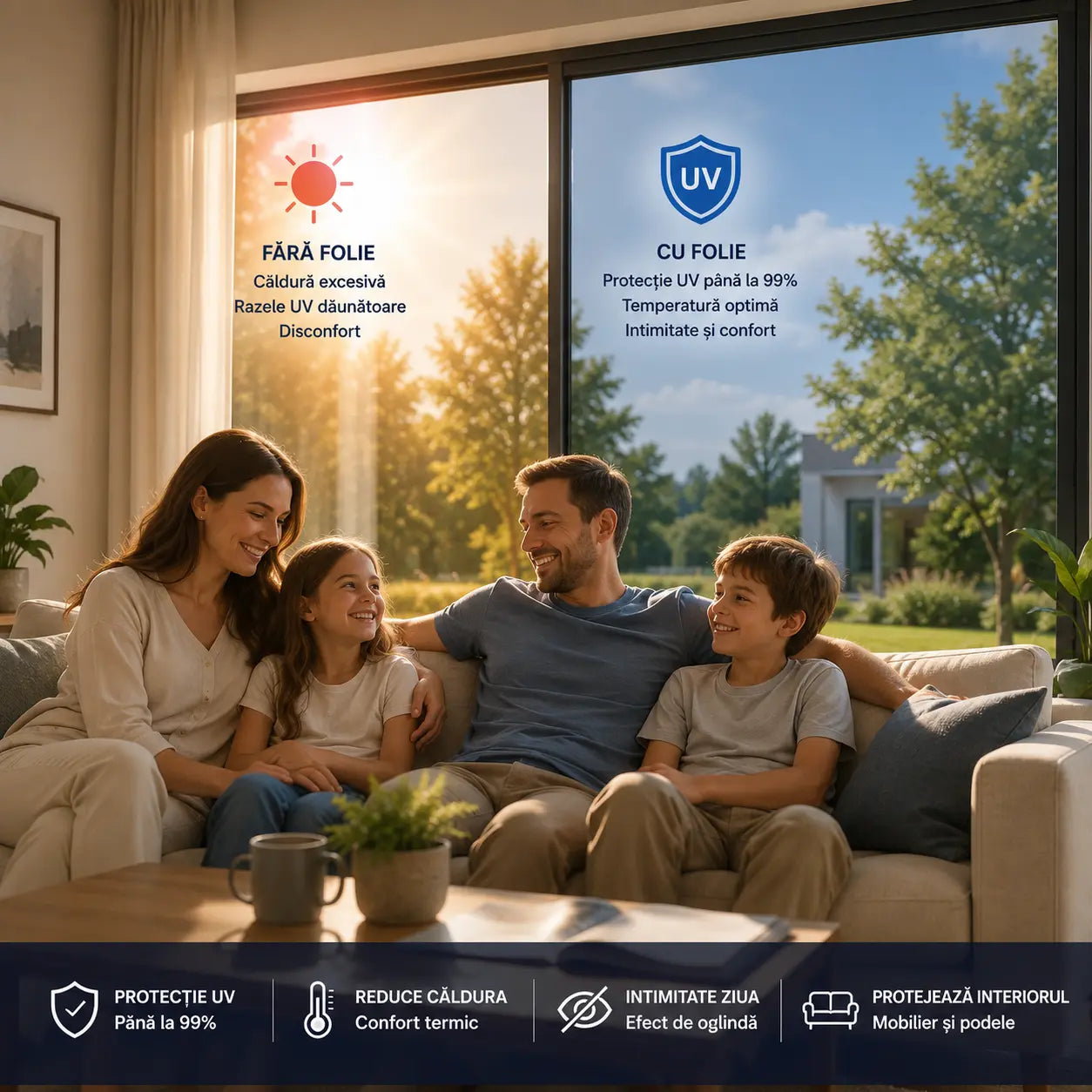 MirrorGuard™ Folie Oglindă Autoadezivă pentru Intimitate și Protecție UV, 45×200 cm