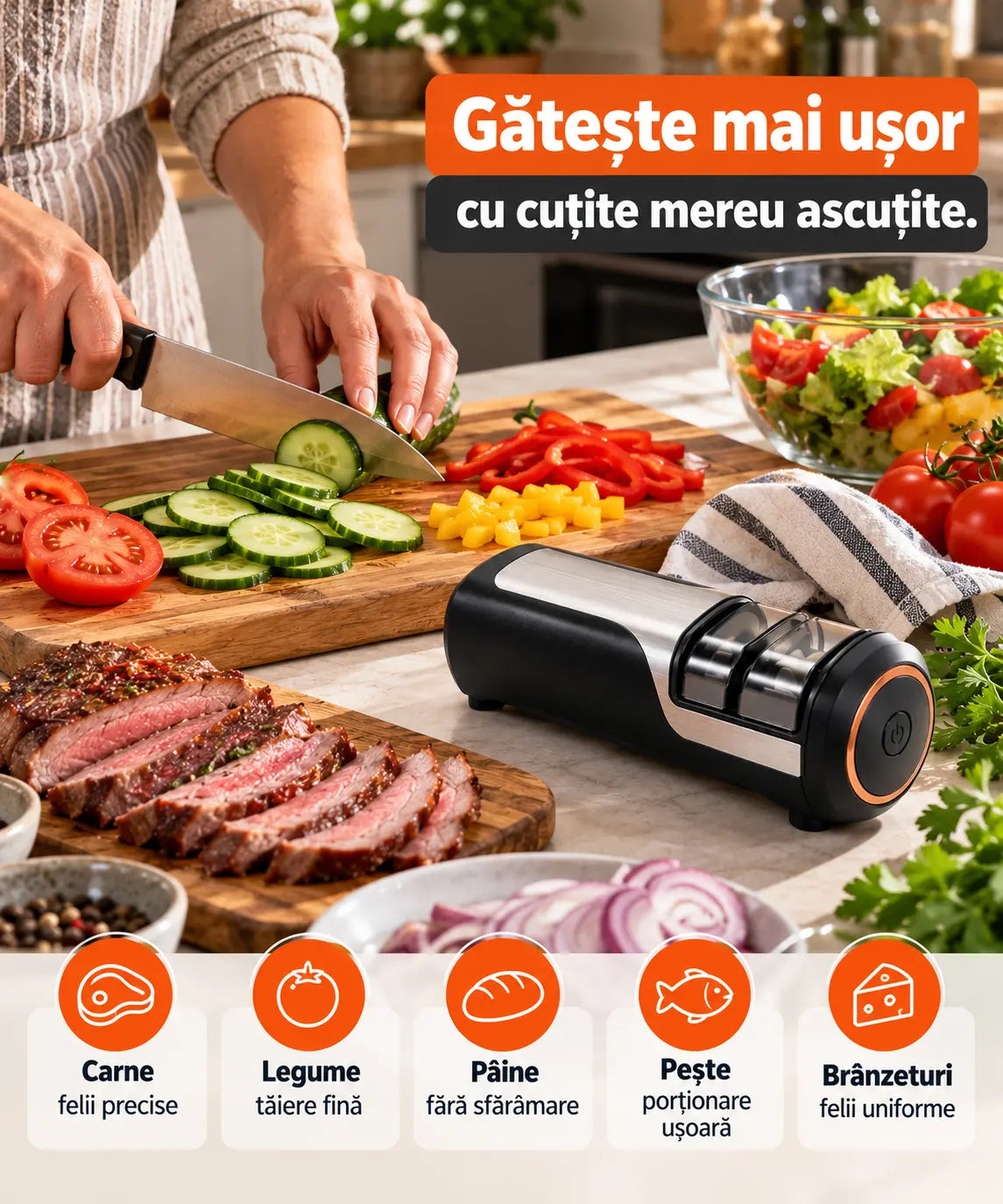 AutoSharp Ascutitor Electric pentru Cutite