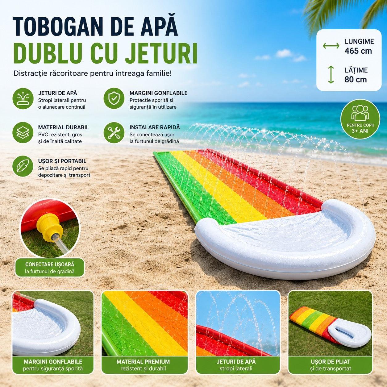 WaterJoy Tobogan Gonflabil cu Apă (465x80cm)