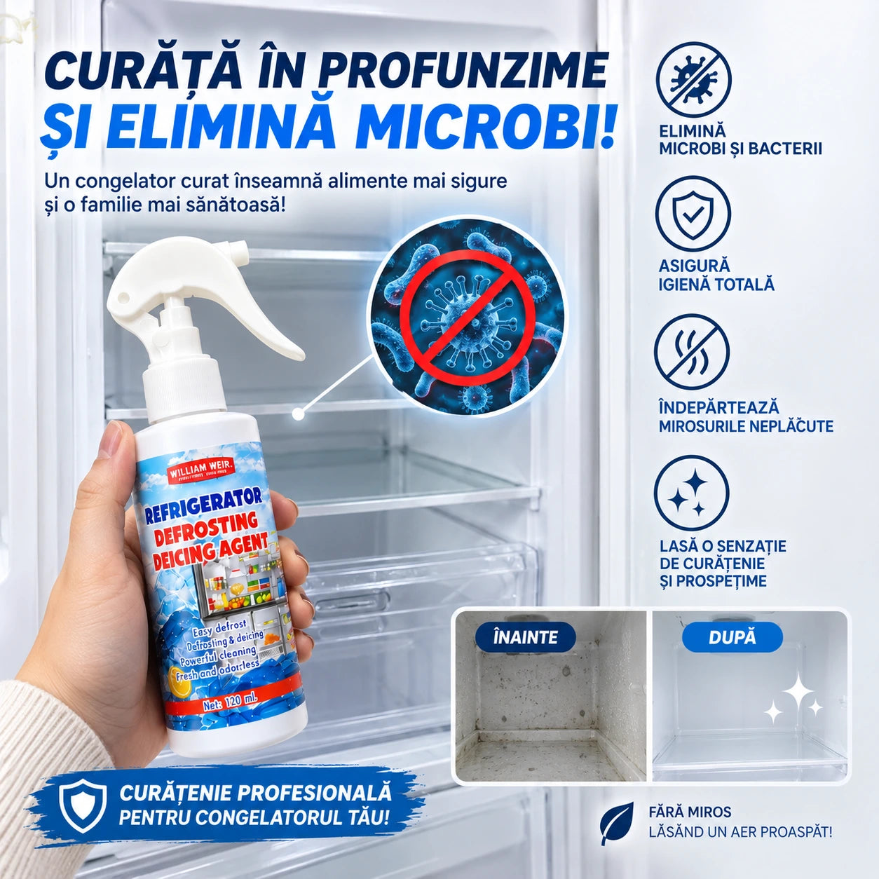 FrigoStop Spray pentru Dezghetarea Rapida a Congelatorului