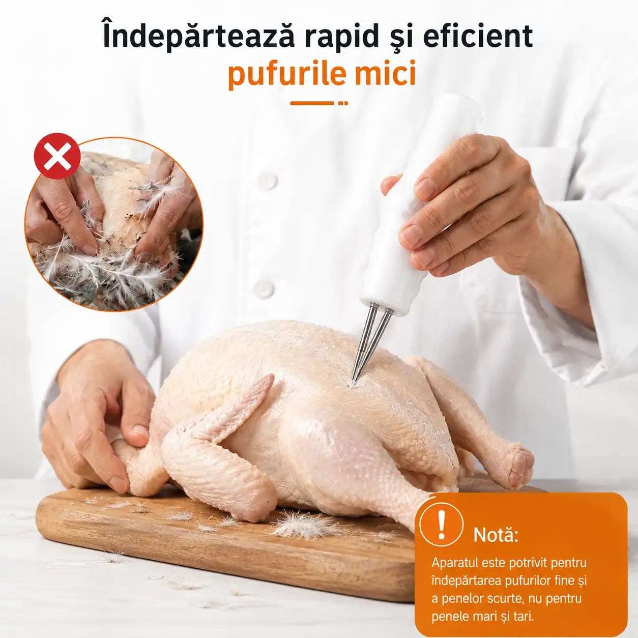 Smulgător Electric de Pene Păsări de Curte