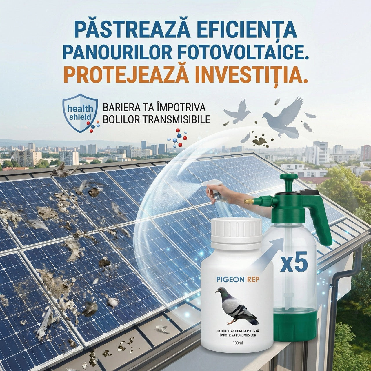 BirdProtect Solutie Sperietoare Lichida pentru Pasari 100ml