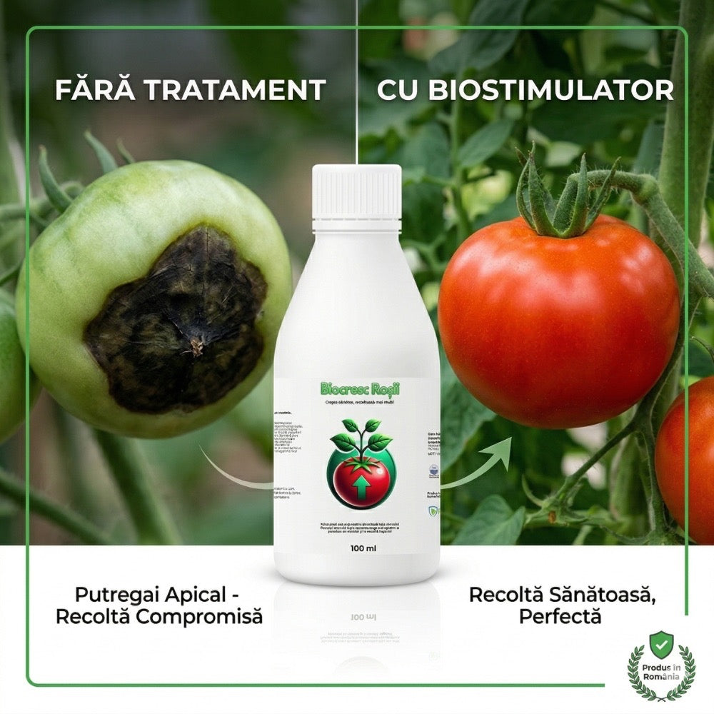 Biocresc Roșii Forte – Biostimulator Natural Concentrat (100ml / 20L soluție)