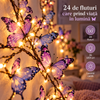 Ghirlanda Decorativa cu Fluturi, 36 LED 160cm 8 Moduri de Lumina