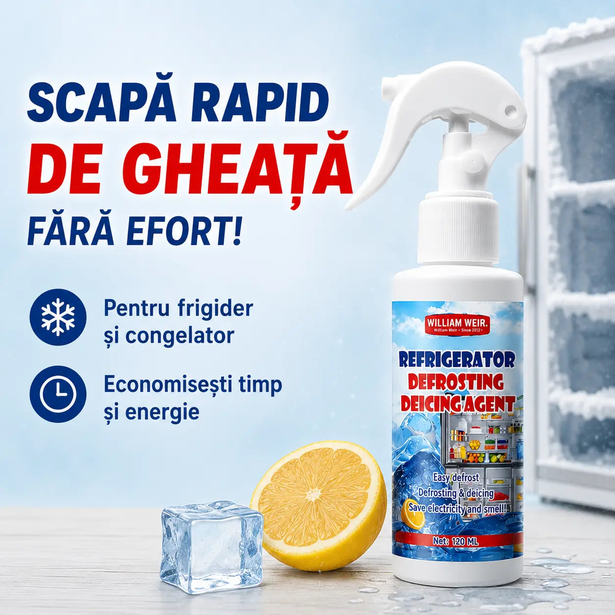FrigoStop Spray pentru Dezghetarea Rapida a Congelatorului
