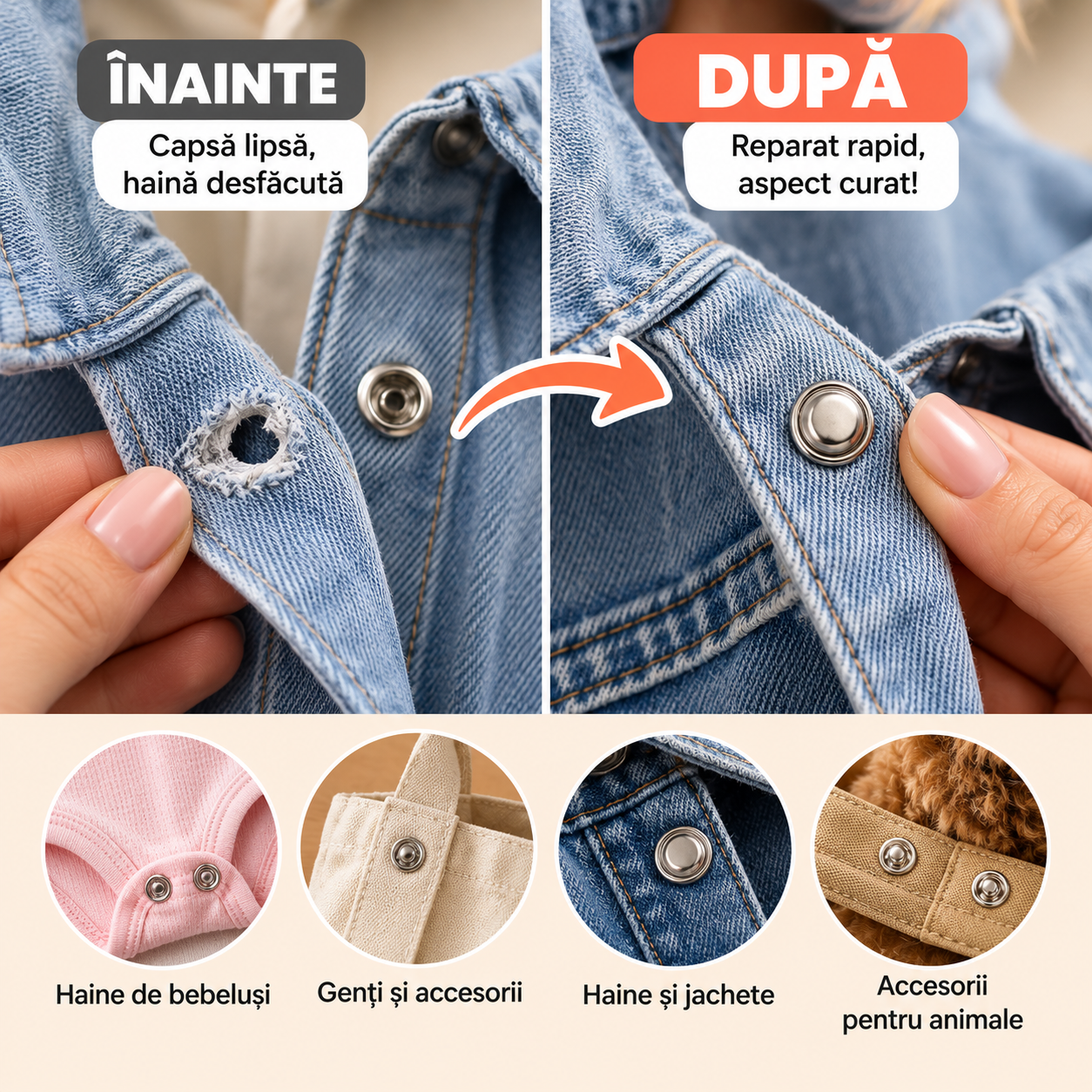 SnapFix Kit pentru Aplicarea Capselor Magnetice 100 buc