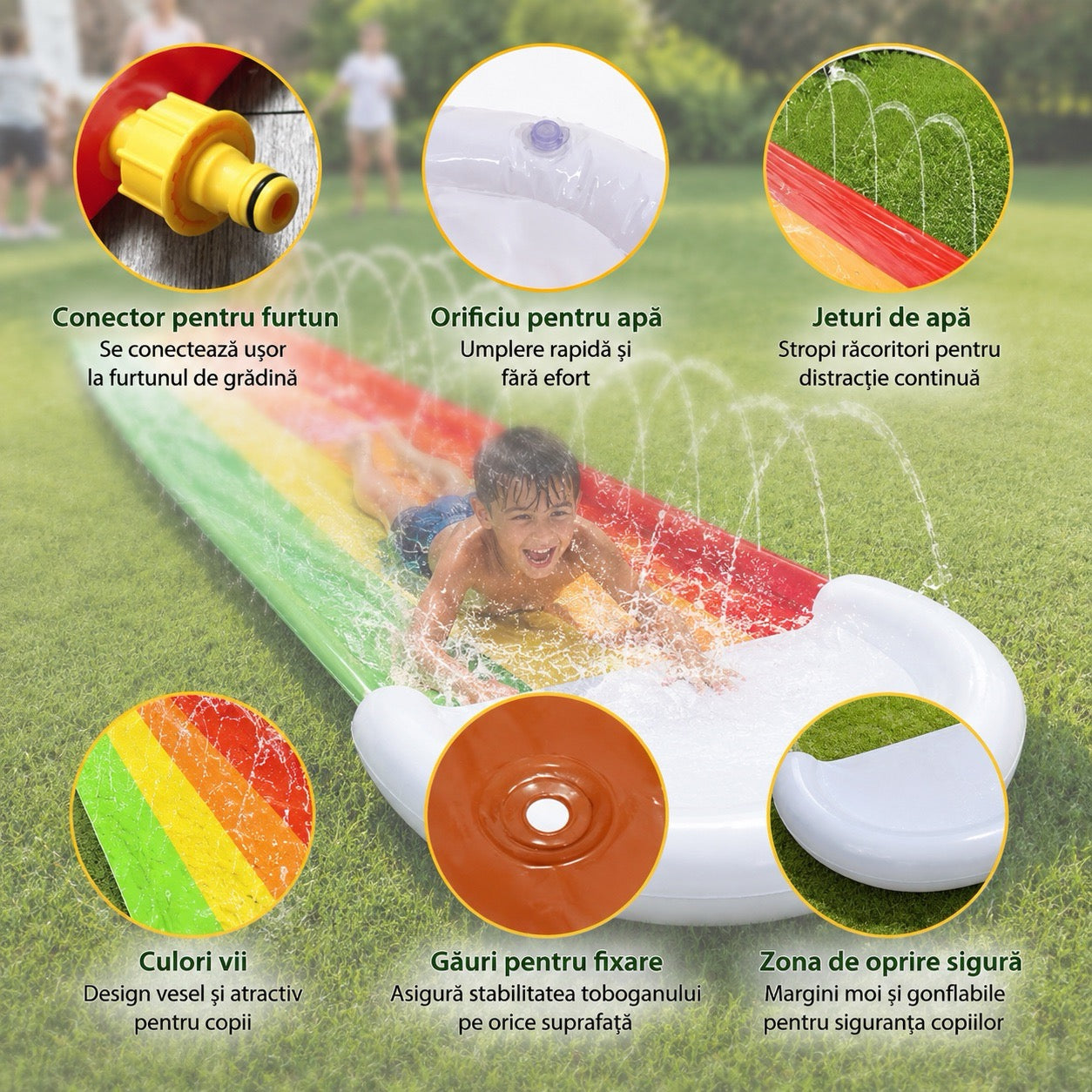 WaterJoy Tobogan Gonflabil cu Apă (465x80cm)