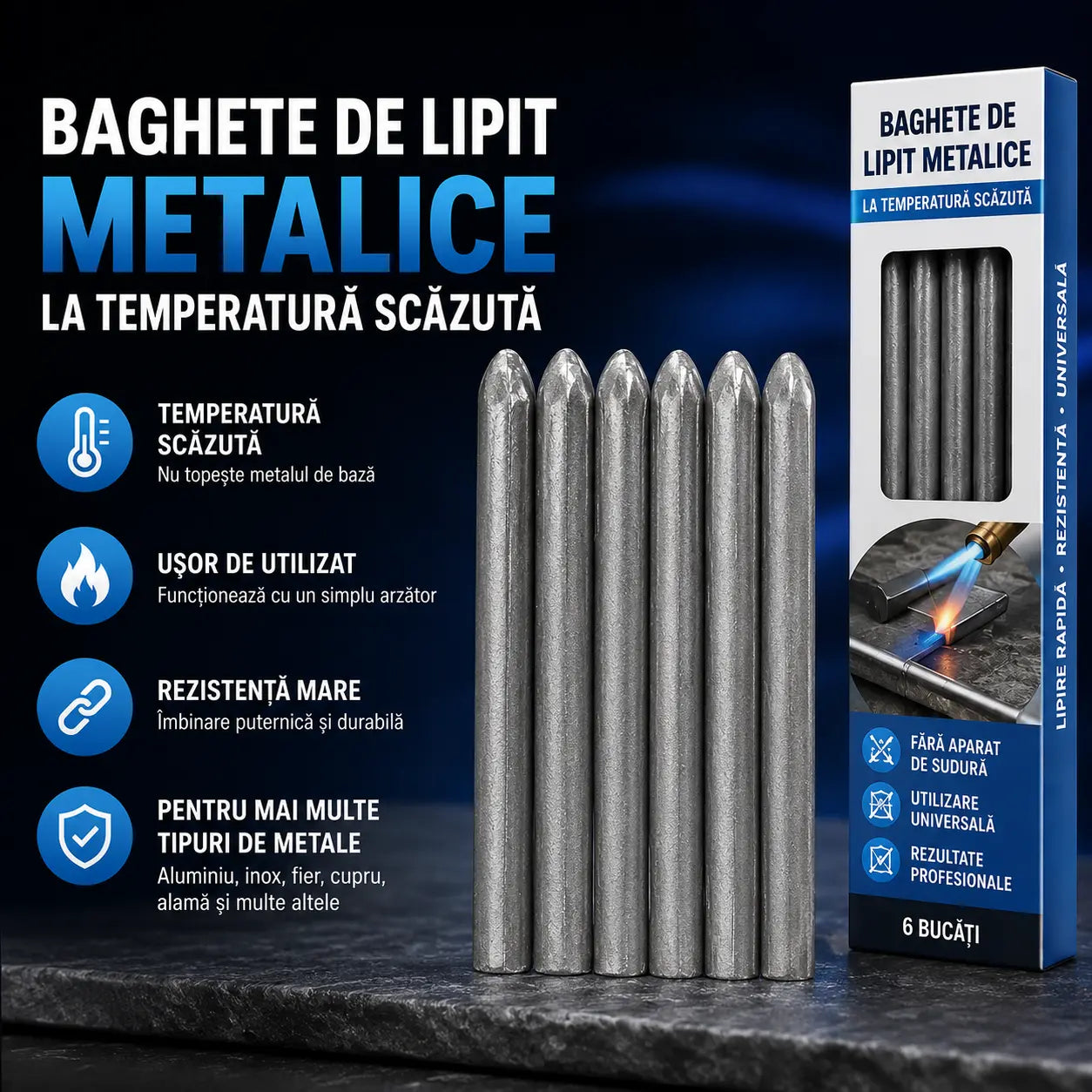 MetalFix - Set Baghete Sudură Temperatura Joasa 6 buc.