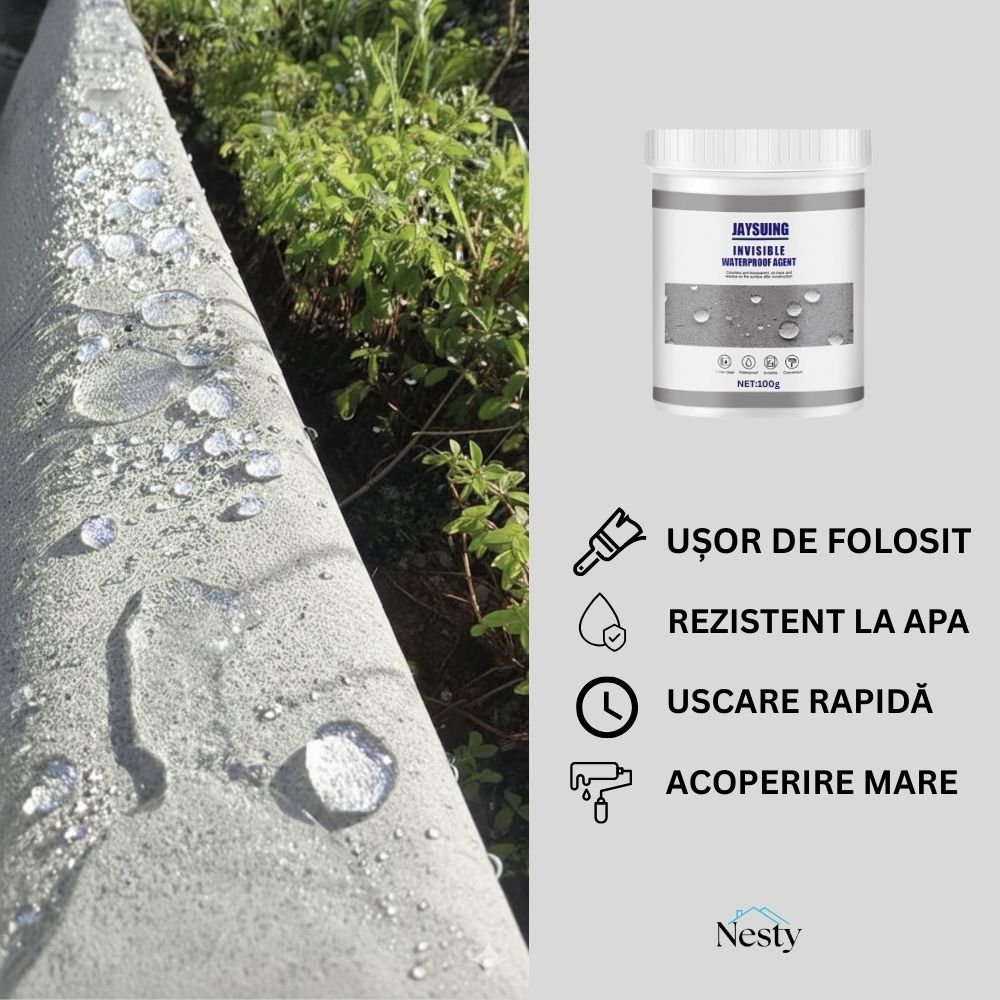 Adeziv Impermeabil Transparent Etansare, Rezistent la Apa, Sigiliu Anti-Scurgeri Invizibil 100g + Pensula Cadou